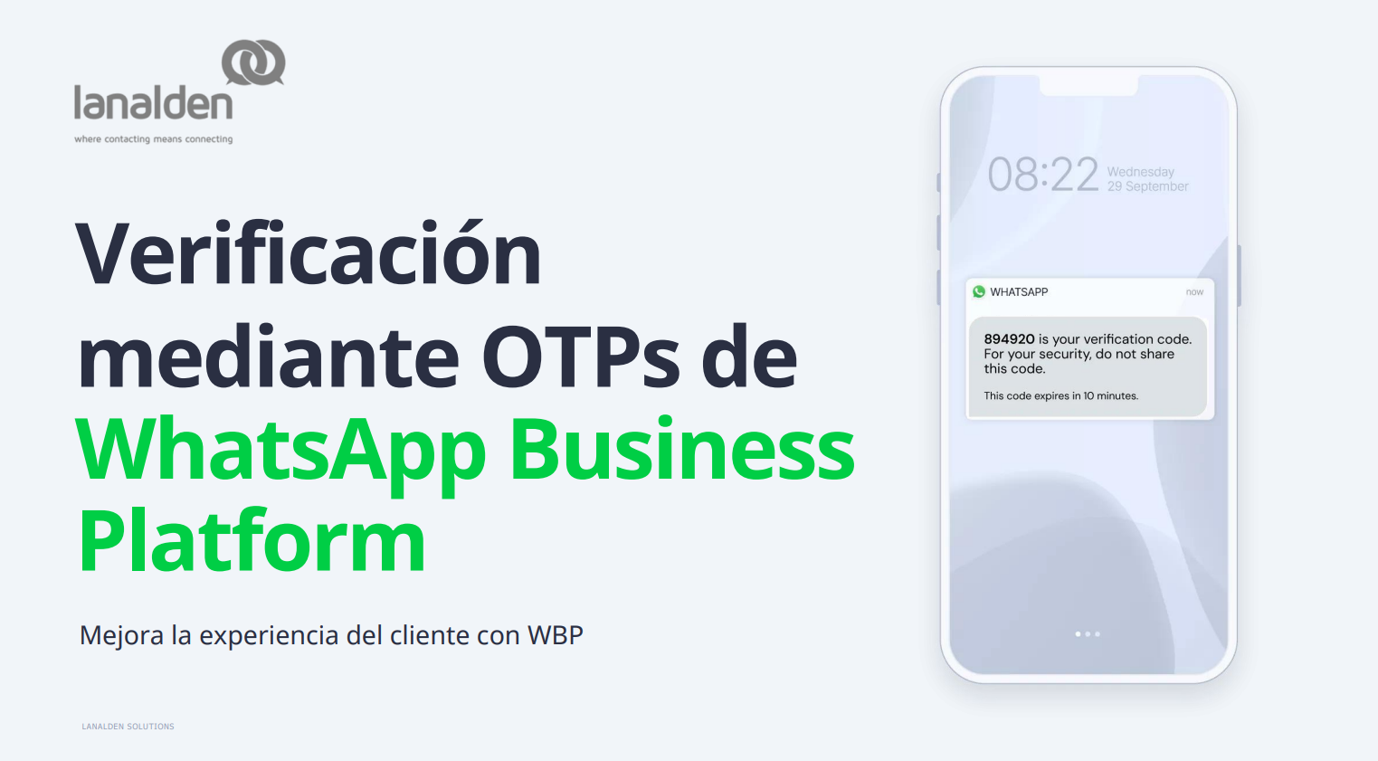 Verificación mediante OTPs de WhatsApp Business Platform